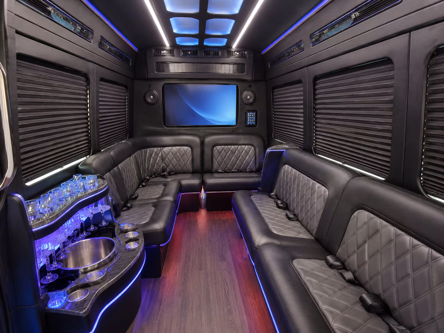 conroe party bus interior